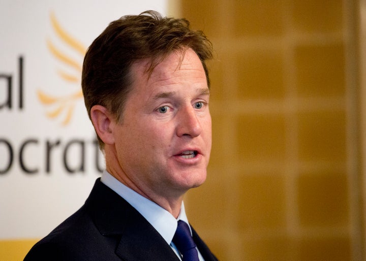 Former deputy PM Nick Clegg