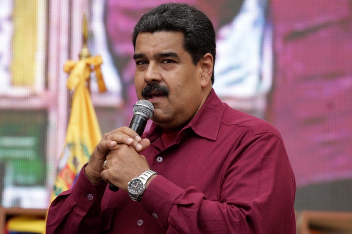 Venezuela's President Nicolas Maduro speaks during a pro-government rally in Caracas, Venezuela October 28, 2016.