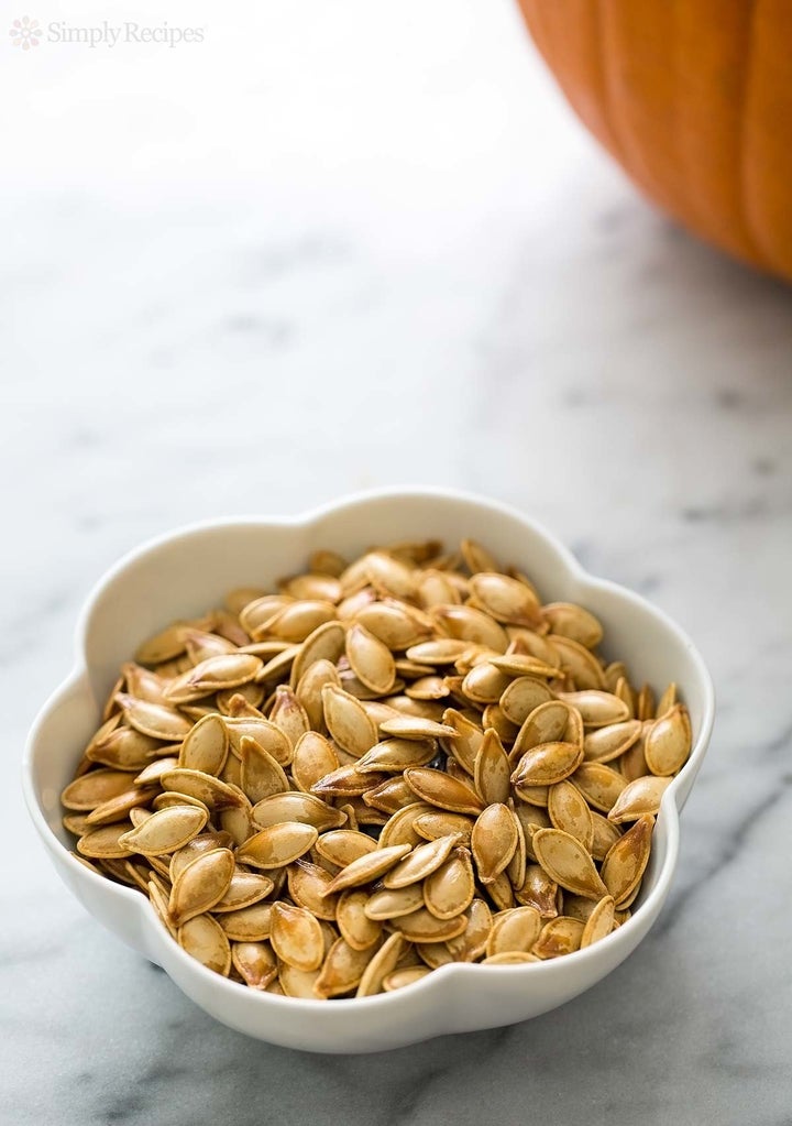 Roasted pumpkin seeds.