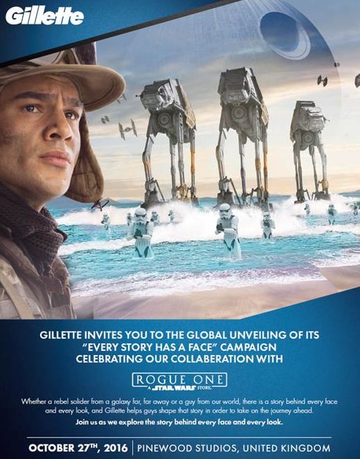 My Official Invitation to The Gillette Rogue One Event