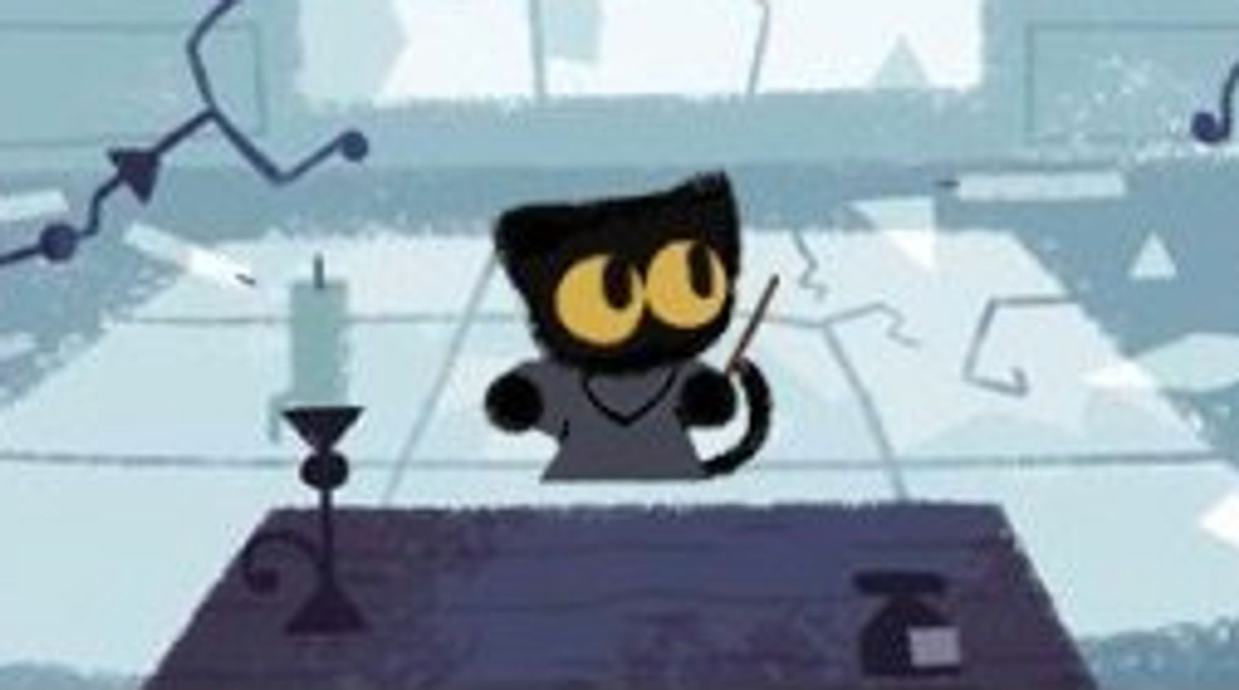 Halloween Cat Game // Google Homepage (Google Doodle) 