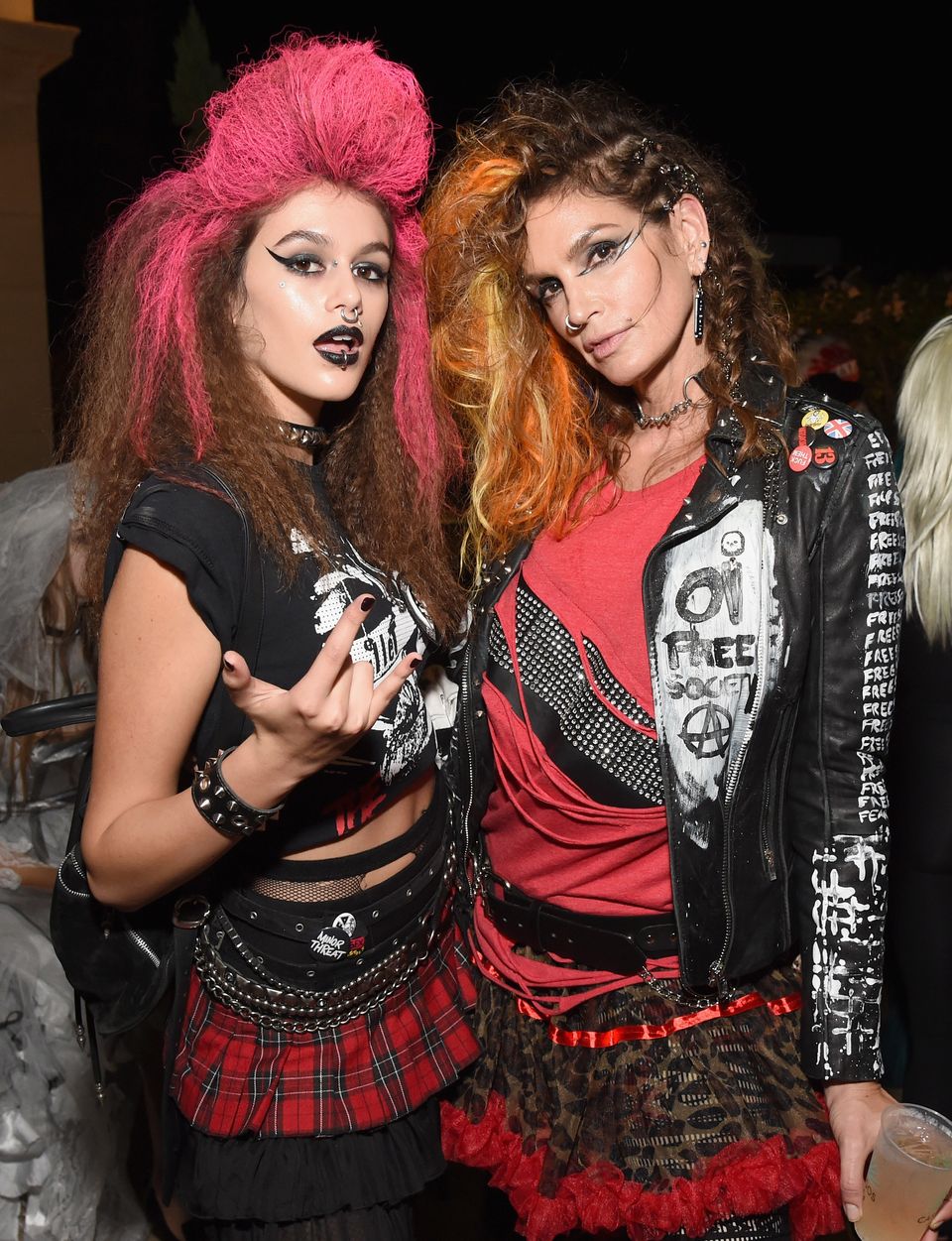 Kaia Gerber and Cindy Crawford as punks