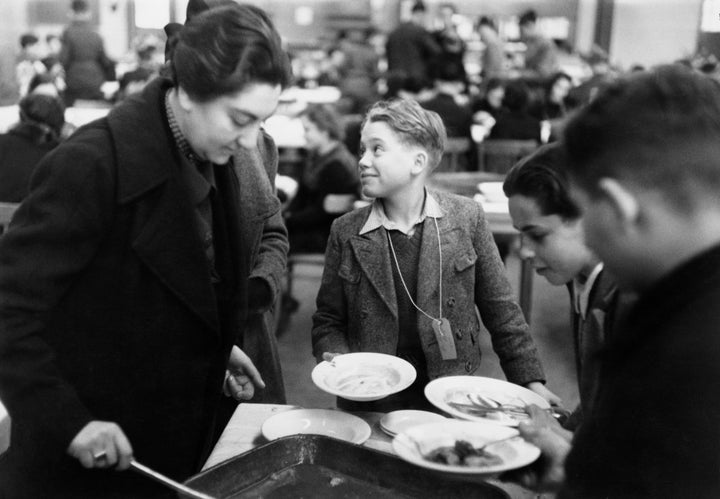 Lunchtime at Dovercourt Bay Holiday Camp near Harwich in Essex, December 1938.