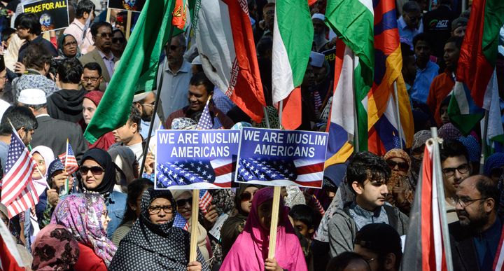 People participate in the annual Muslim Day Parade in the Manhattan borough of New York City, September 25, 2016.