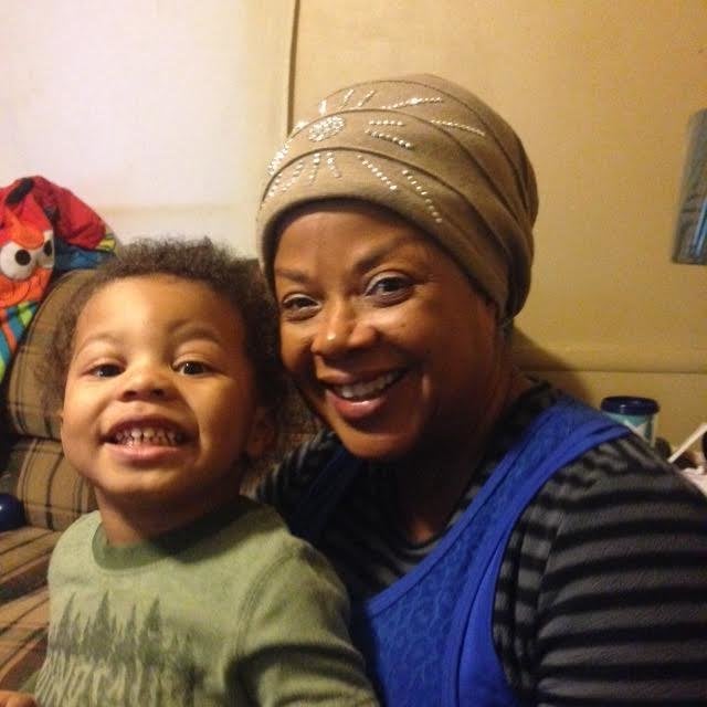 Beverly Jordan with one of her five grandkids.