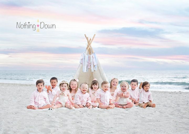 Willson had a similar shoot this year with the same 11 kids on a beach.