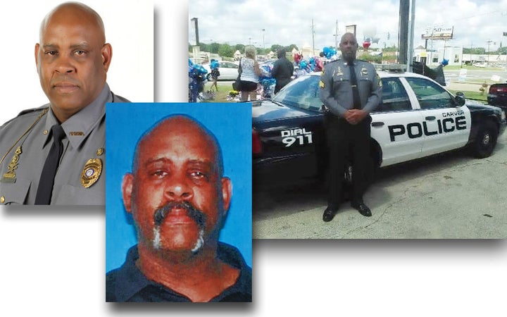 Photos showing Victor Gant. The left image is from the Carver College Police Department website; the center photo was supplied by the St. John the Baptist Sheriff's Office; and the right photo was shared on Facebook in June.