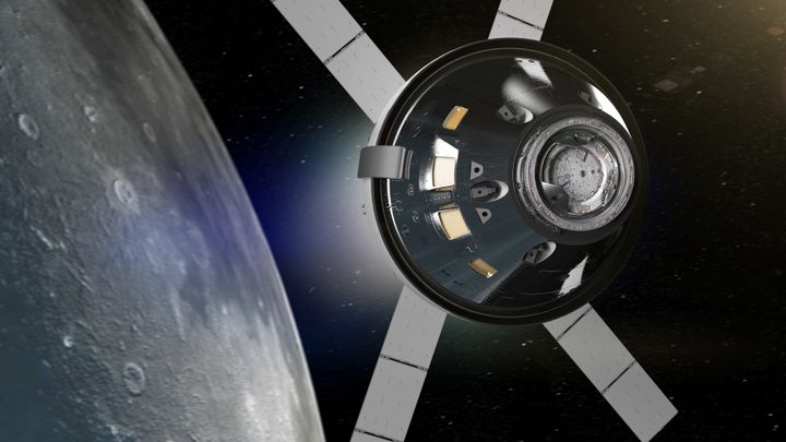 NASA’s Orion spacecraft in lunar orbit.