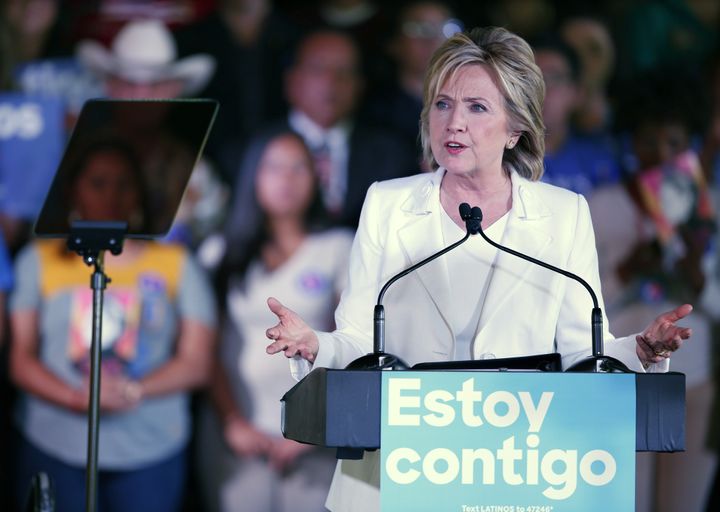 Hillary Clinton courted Latino votes throughout her campaign, including at this "Latinos for Hillary" event in San Antonio in October 2015.