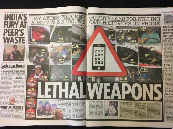 The Sun's take on the story on Wednesday