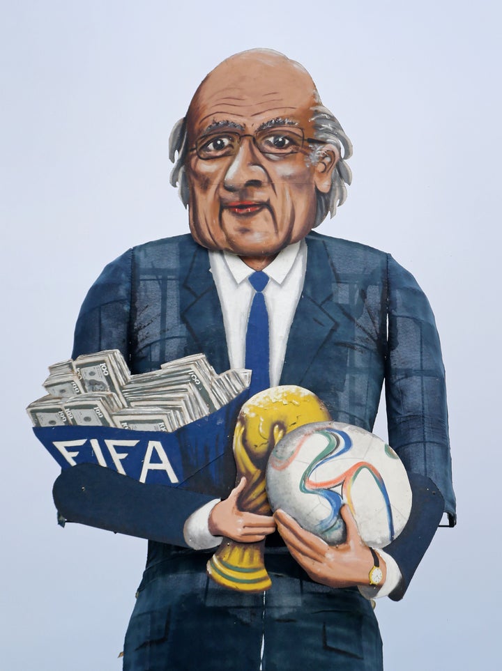 <strong>An effigy of Sepp Blatter was burned at the celebrations last year </strong>
