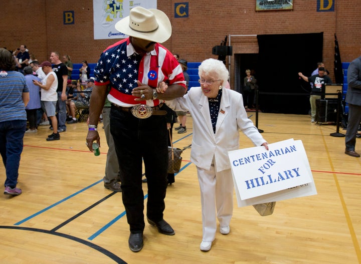 Jerry Emmett, seen at a Hillary Clinton campaign event in Phoenix, Arizona, back in March, cast her ballot on Tuesday for the