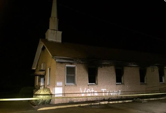 The Hopewell Missionary Baptist Church in Greenville, Mississippi, was burned and vandalized Tuesday night.