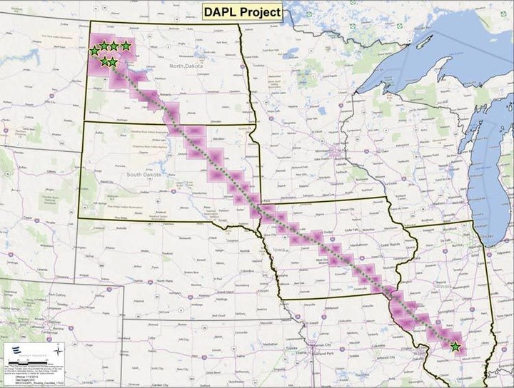 Dakota Access Pipeline Route Map by Energy Transfer Partners