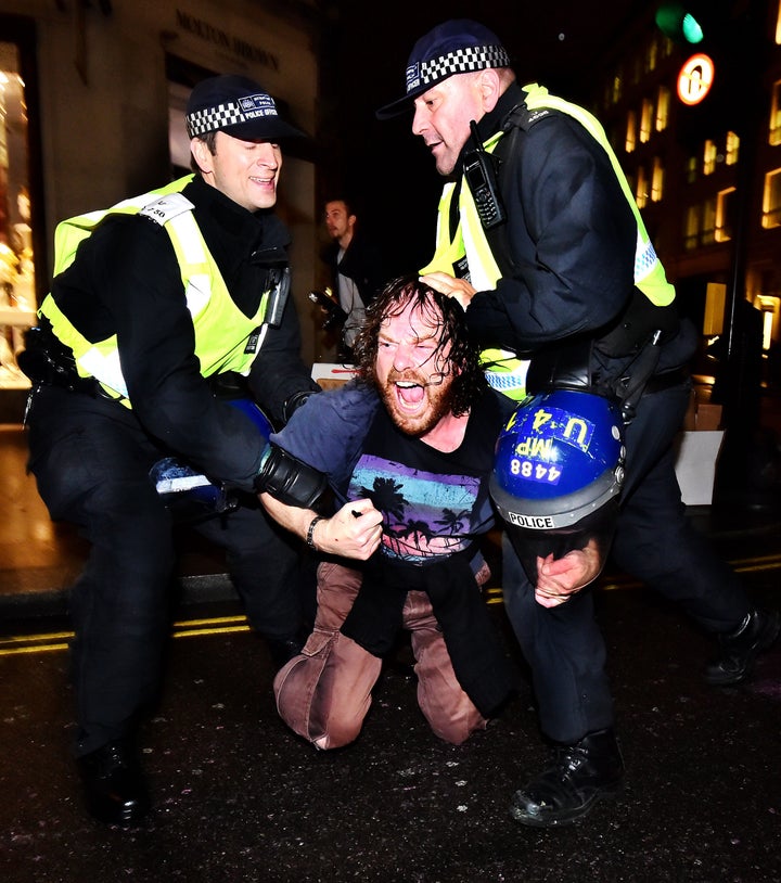 <strong>Police grappled with protesters during scuffles at last year's Million Mask March</strong>