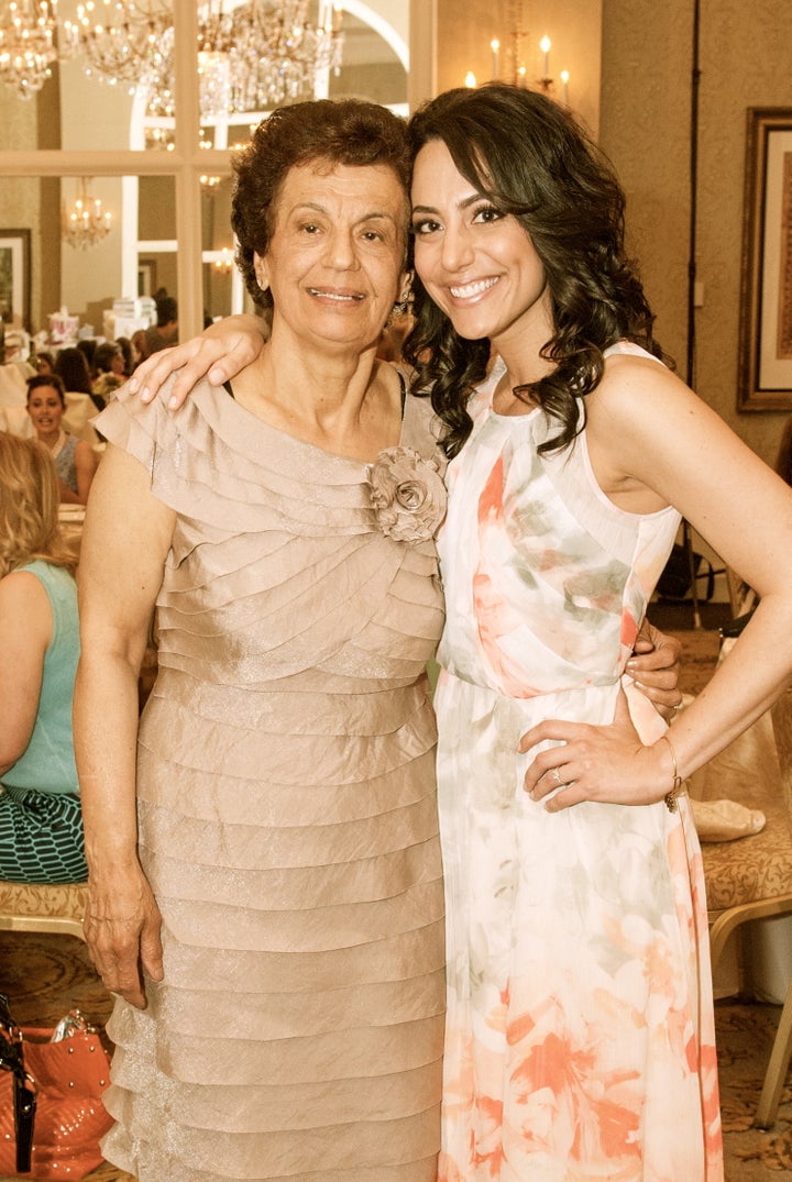 <p>My mother and I at my bridal shower.</p>