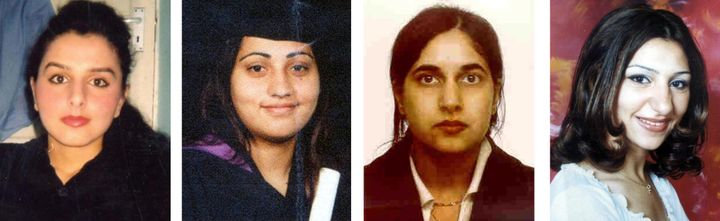 (From left to right) Banaz Mahmod, Samaira Nazir, Surjit Athwal and Heshu Yones, all died in so called 'honour killings'