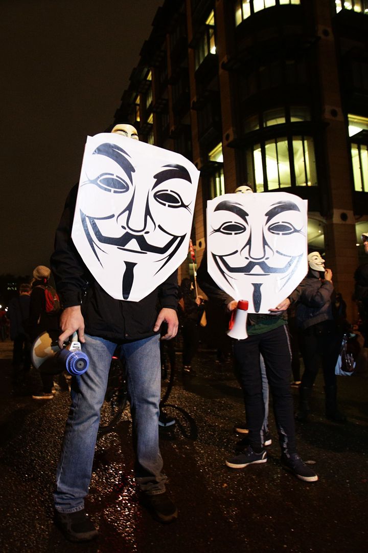 Protesters at last year's Million Mask March