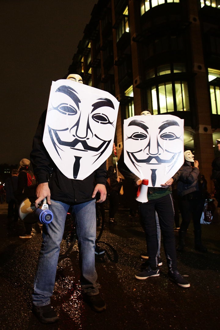 <strong>Protesters at last year's Million Mask March</strong>