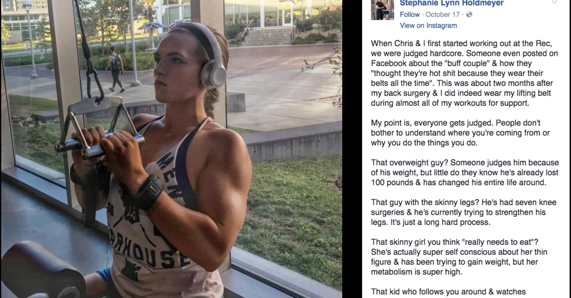 This Woman Shuts Down Judgmental Gym Goers In One Epic Post Huffpost