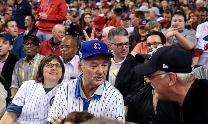 Actor and comedy great Bill Murray is seen attending Game 6 of the 2016 World Series on Tuesday with reportedly a random Cubs fan to whom he gifted a ticket.