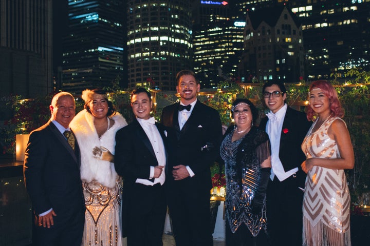 The guests in their finest flapper garb.