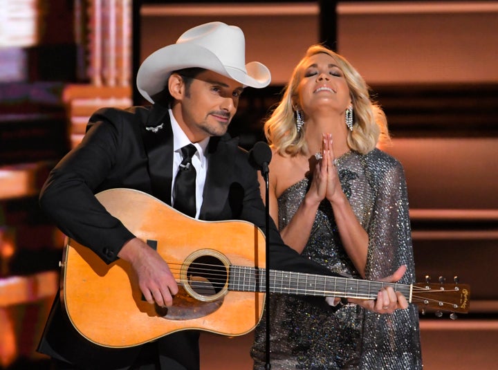 Hosts Brad Paisley and Carrie Underwood open the show at the 50th Annual Country Music Association Awards in Nashville, TN, N