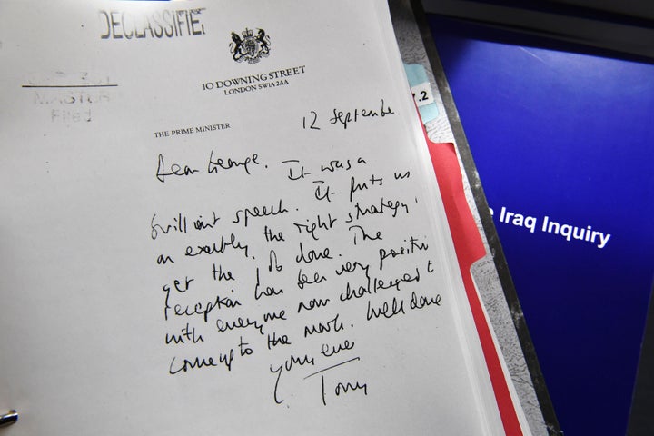 One of Blair's memos to Bush