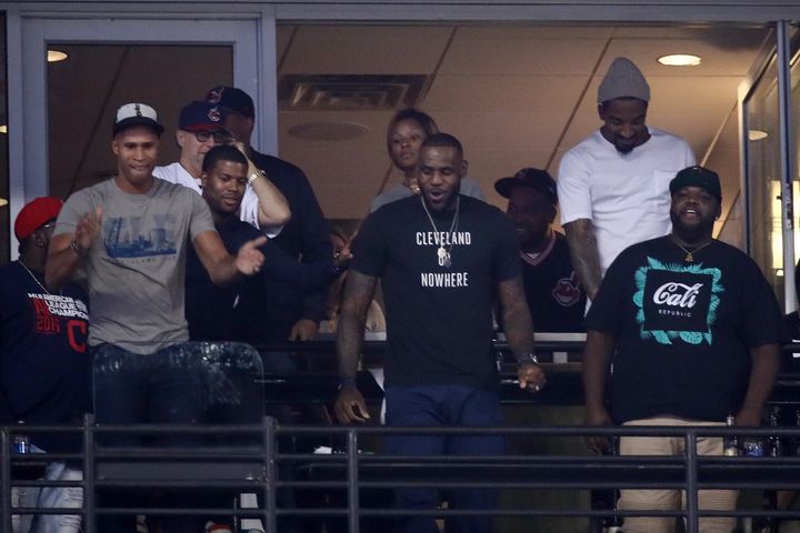 LeBron James cheered the Cleveland Indians during their defeat and inspired them afterward with a heartfelt shoutout.