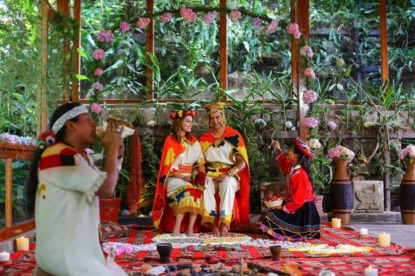 <p><strong>An Inca-Inspired Ceremony in the Shadow of Machu Picchu at Sumaq Machu Picchu Hotel in Lima, Peru: </strong>How about an authentic Inca-inspired wedding ceremony performed by a Shaman in the shadow of Machu Picchu? At this awe-inspiring destination, your spiritual and slightly mystical ceremony celebrates the beauty of nature, love, and the spirits in one of the world’s most breathtaking wonders. As your guests dig into a feast worthy of any epicurean’s fantasies and gaze over the mountains and intoxicating foggy mist, you’ll decide you should just stay for your honeymoon, too.</p>