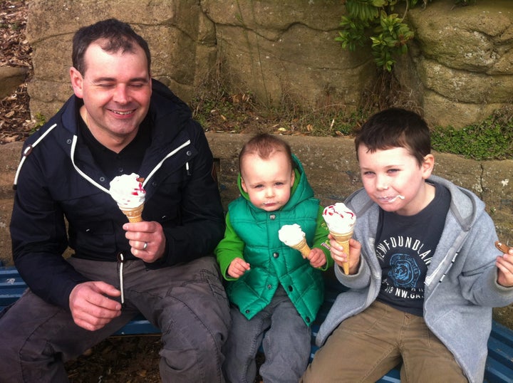 David Stokes with his sons Matthew and Adam 