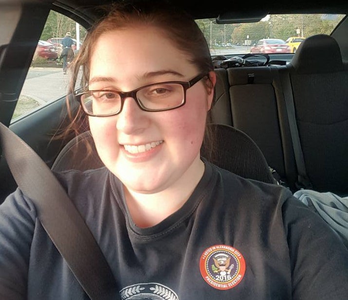 Selfie with my “I Voted” sticker, following early voting in Alexandria, VA on Nov. 2