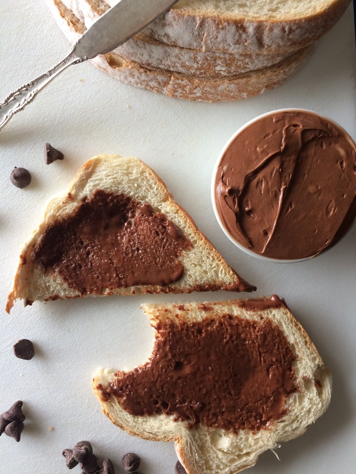 Chocolate butter on toast.