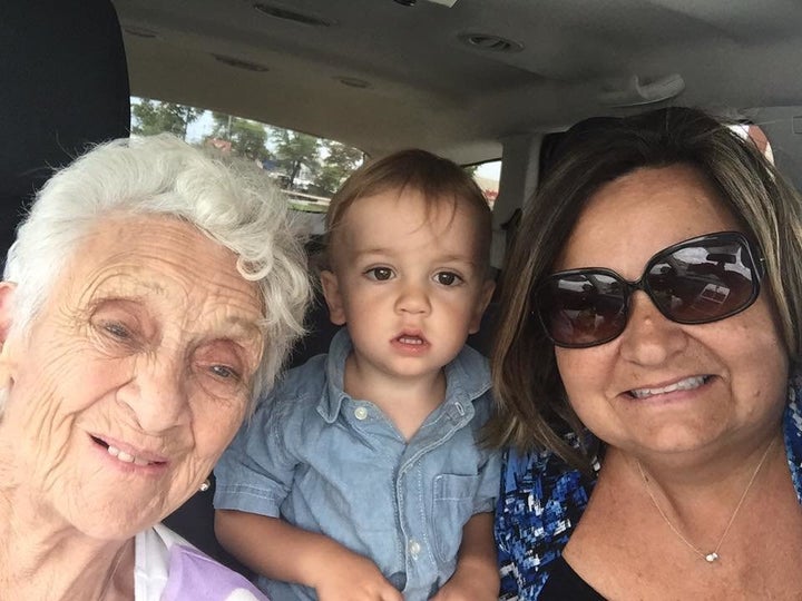 Mary Hendry (right), her mother and her grandson.