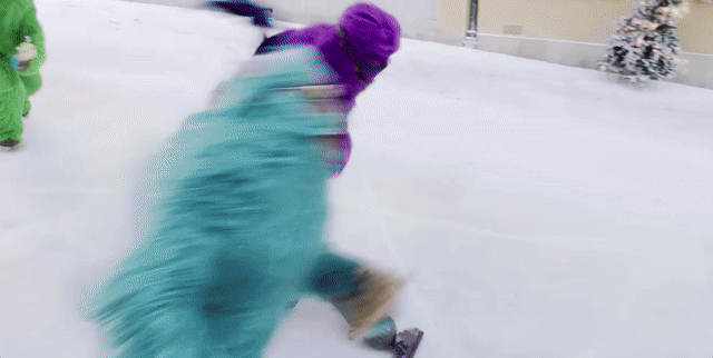 <strong>The yetis speed through streets with an array of items</strong>