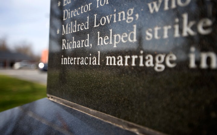 A monument in Bowling Green, Virginia, honors the Lovings.