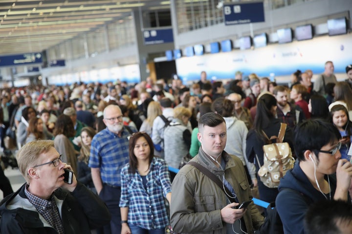 At Chicago's O'Hare Airport, security wait times reached a peak of about two hours this spring.