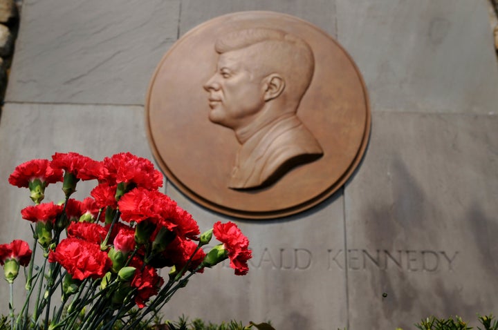 Roses are seen at the John F. Kennedy Memorial on August 26, 2009 in Hyannis, Massachusetts.