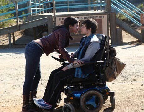 Selena Gomez as Dot and Craig Roberts as Trevor in The Fundamentals of Caring (2016) 