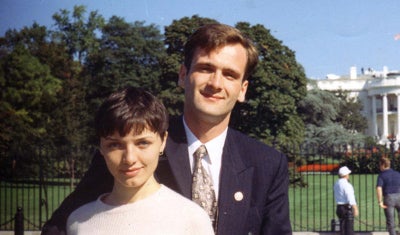 Ukrainian journalist Georgy Gongadze and his wife, Myroslava, pose for a photograph in 1995. Georgy Gongadze was killed in 2000. 