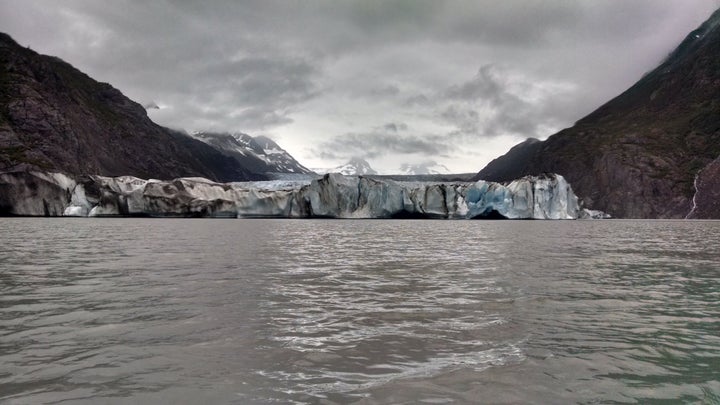 Late evening at Grewingk Glacier Lake in Kachemak Bay State Park in Alaska.