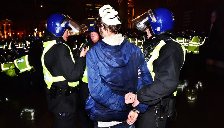 <strong>Protestors were arrested at last year's Million Mask March in London</strong>