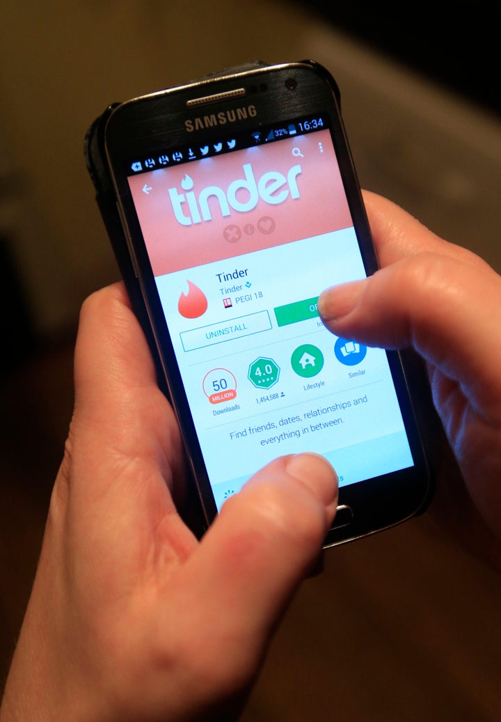 <strong>The couple met on the online dating app Tinder (file picture)</strong>