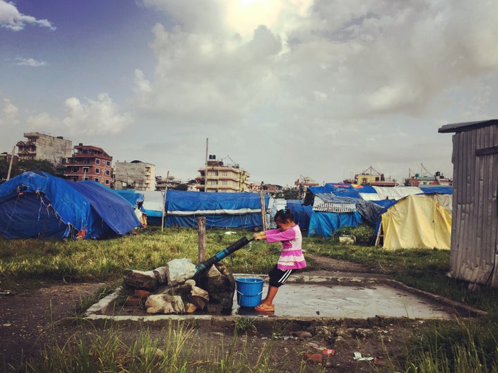 Sherpa child. Sherpa refugee camp. Kathmandu, Nepal. October 2016.