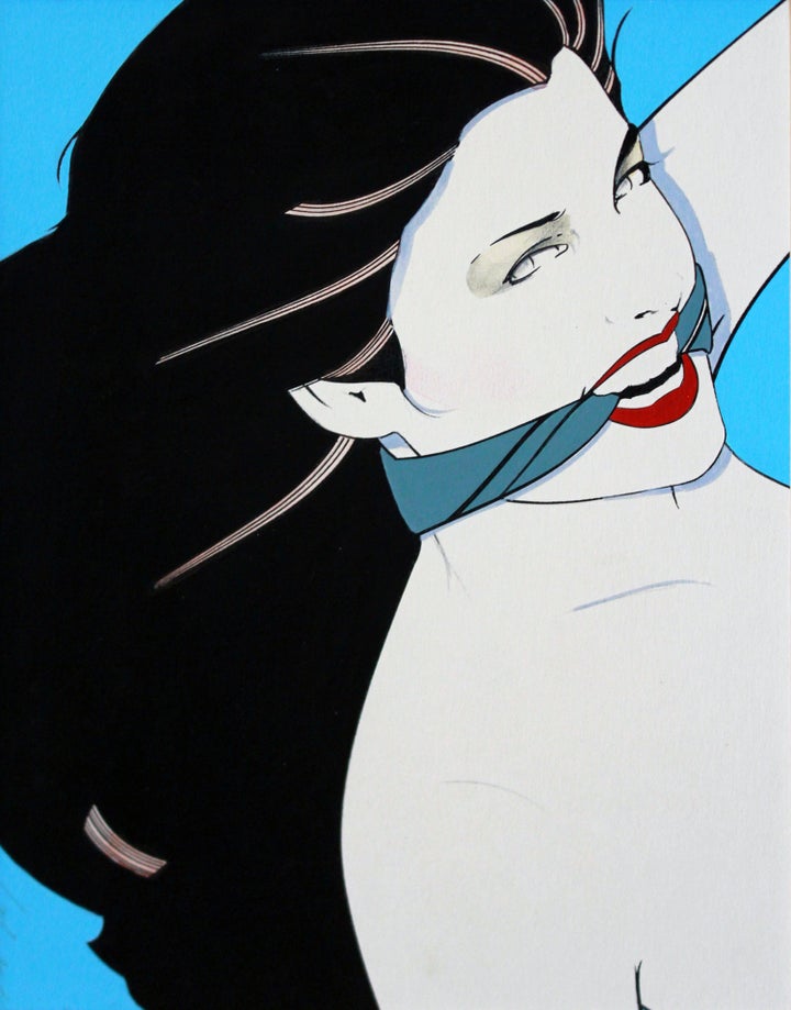 <p>Patrick Nagel. Mixed media on illustration board. c. 1980</p>