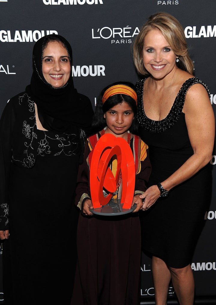 Shada Nasser, Nujood Ali and Katie Couric at the Glamour Awards in 2008.