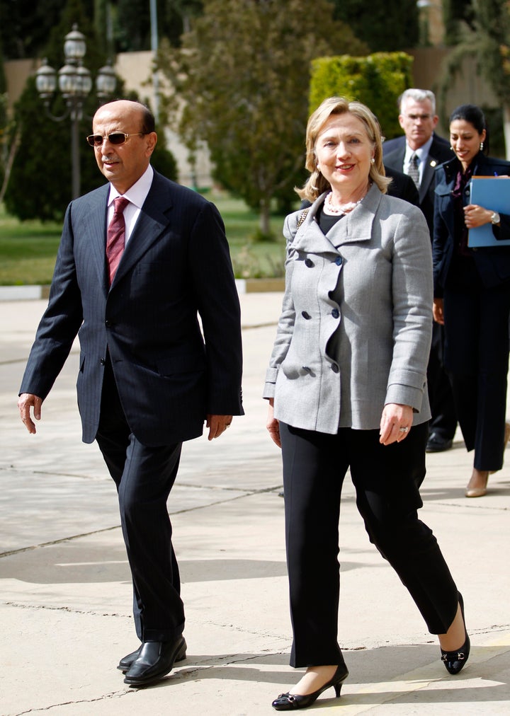 Hillary Clinton with Yemen's then-foreign minister during her visit to the country's capital, Sanaa, in 2011. She was the first secretary of state to visit the country in 20 years.