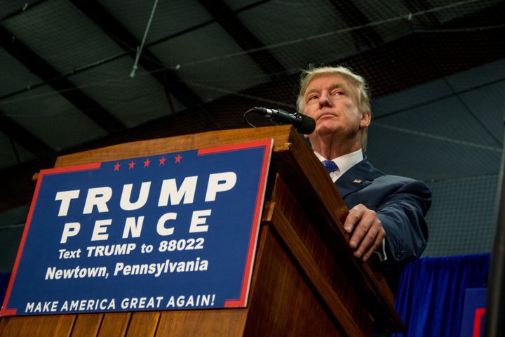 GOP Presidential nominee Donald Trump holds a rally in Newtown, Bucks County, PA, Friday, October 21, 2016. Voter turnout in the Philadelphia suburbs will be crucial for both campaigns.