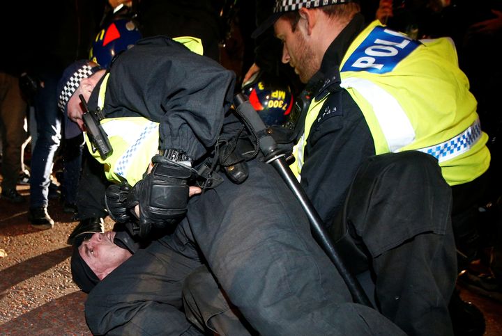<strong>Police arrested 53 people at the Million Mask March in London on Saturday night</strong>