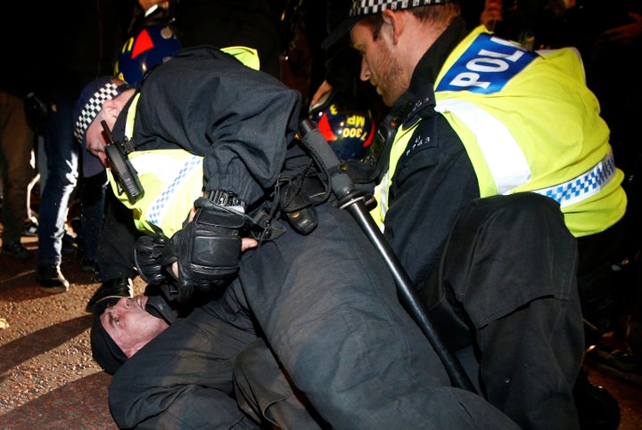 Police arrested 53 people at the Million Mask March in London on Saturday night